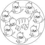Ausmalbilder Mandala Katze 1