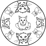 Ausmalbilder Mandala Katze 4