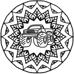 Ausmalbilder Mandala Auto 1